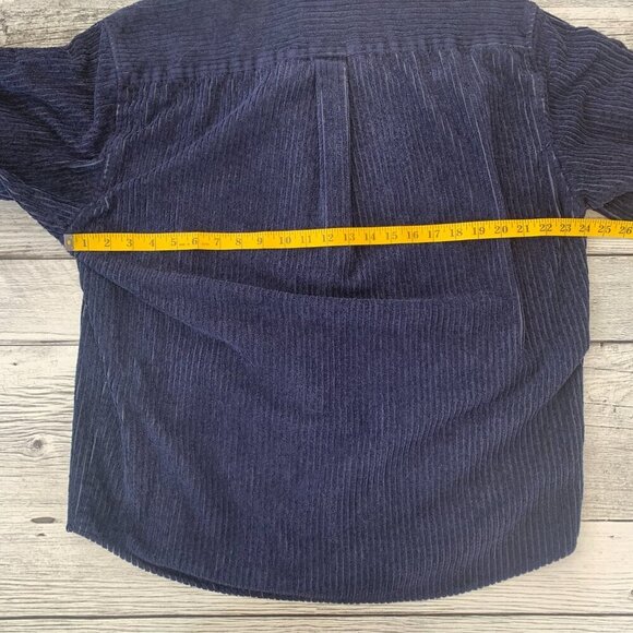 Vintage 90s Levi's White Label Shirt Blue Thick Corduroy Shacket - Picture 9 of 11